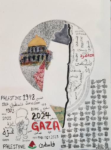 Original Abstract Politics Paintings by Zainab Alhawaj