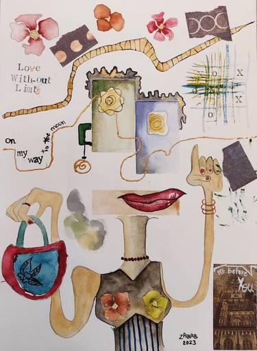 Original Figurative Abstract Paintings by Zainab Alhawaj