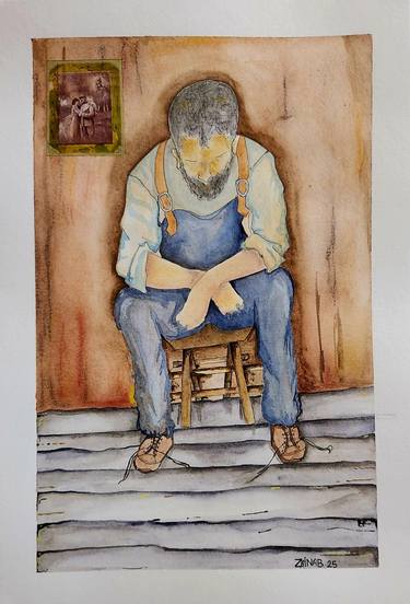 Original Realism Men Paintings by Zainab Alhawaj