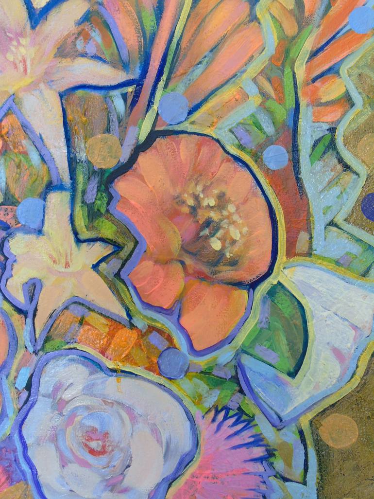 Original Art Deco Floral Painting by Alex Kopylov