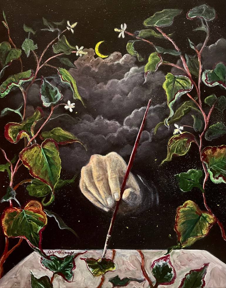Original Nature Painting by Randy Burns  Surrealism Art on Canvas  Time Oh Time