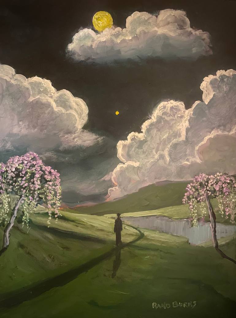 Original Landscape Painting by Randy Burns | Realism Art on Canvas | Night O The Lone Star Hunter