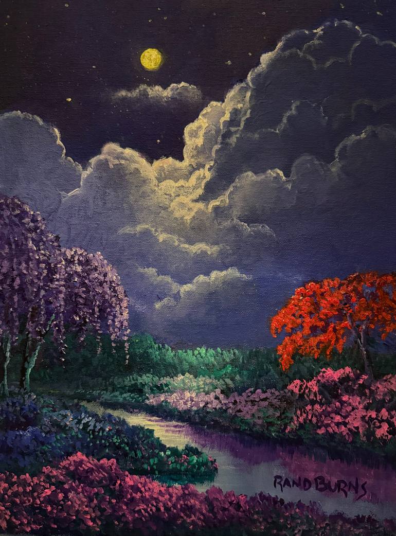Original Light Painting by Randy Burns | Realism Art on Canvas | Into The Night