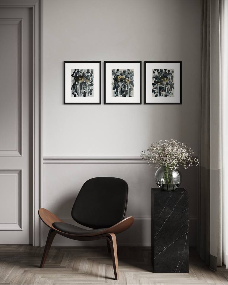Original Abstract Expressionism Abstract Collage by Xenia Burn
