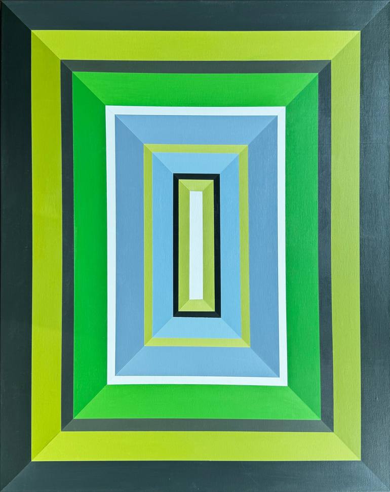 Original Abstract Geometric Paintings by Elena Alexander