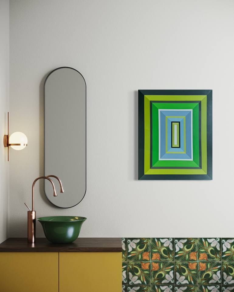 Original Abstract Geometric Painting by Elena Alexander