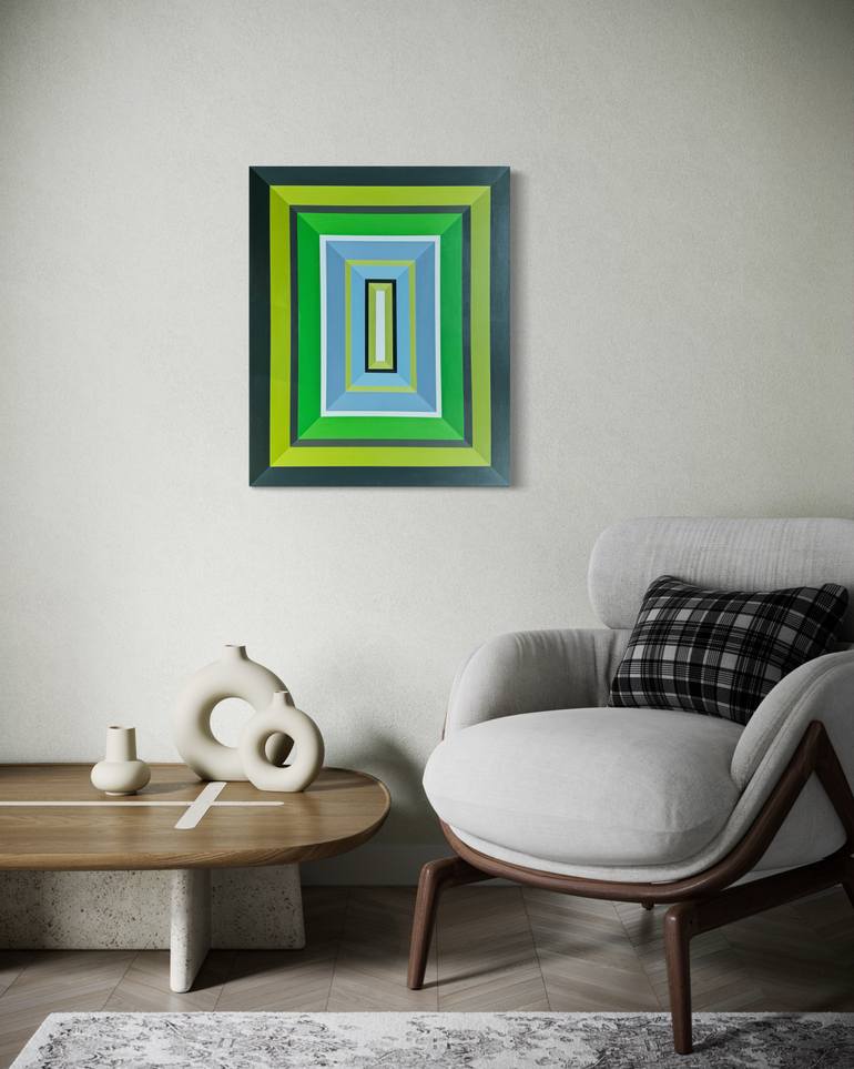 Original Abstract Geometric Painting by Elena Alexander