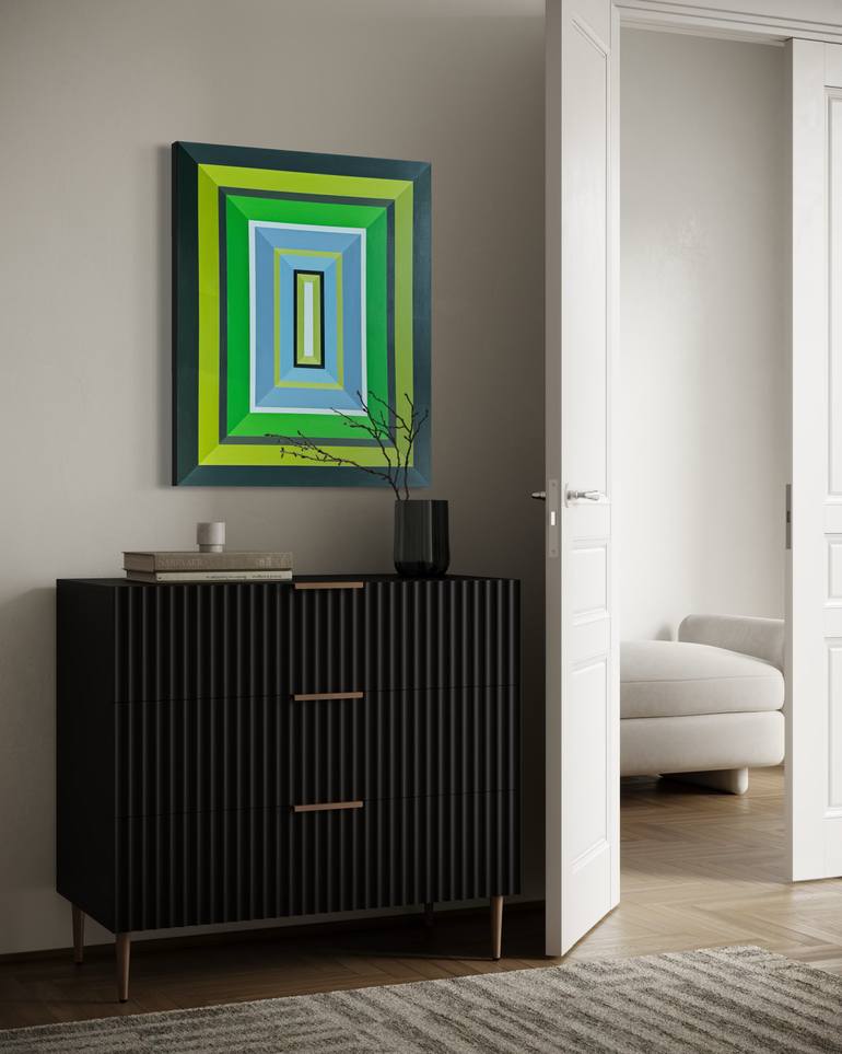 Original Abstract Geometric Painting by Elena Alexander