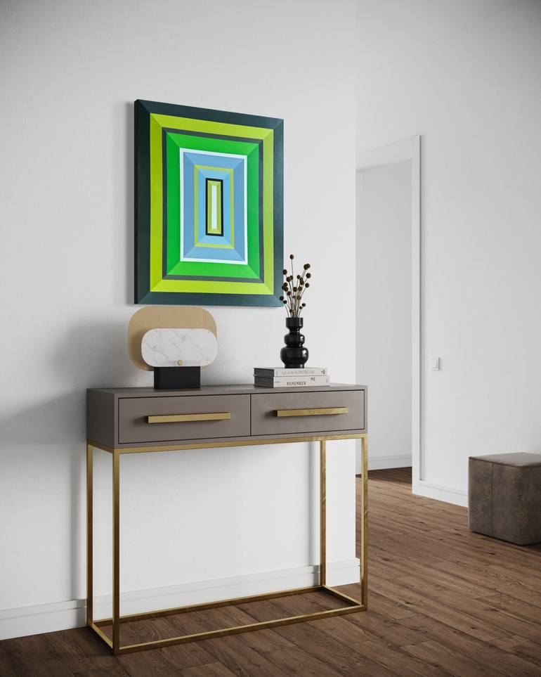 Original Abstract Geometric Painting by Elena Alexander