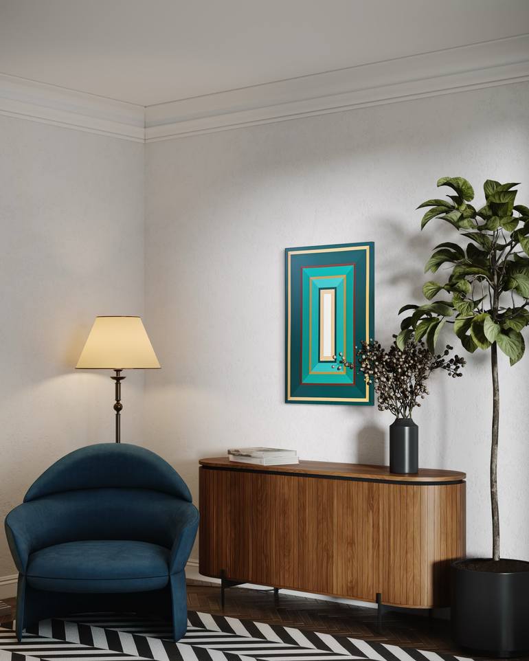 Original Abstract Geometric Painting by Elena Alexander