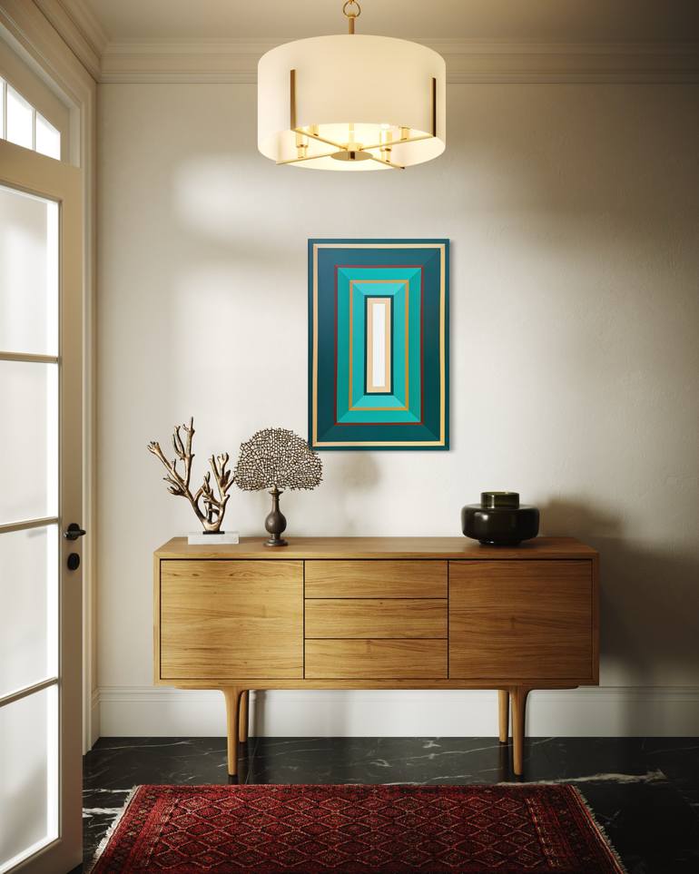 Original Abstract Geometric Painting by Elena Alexander