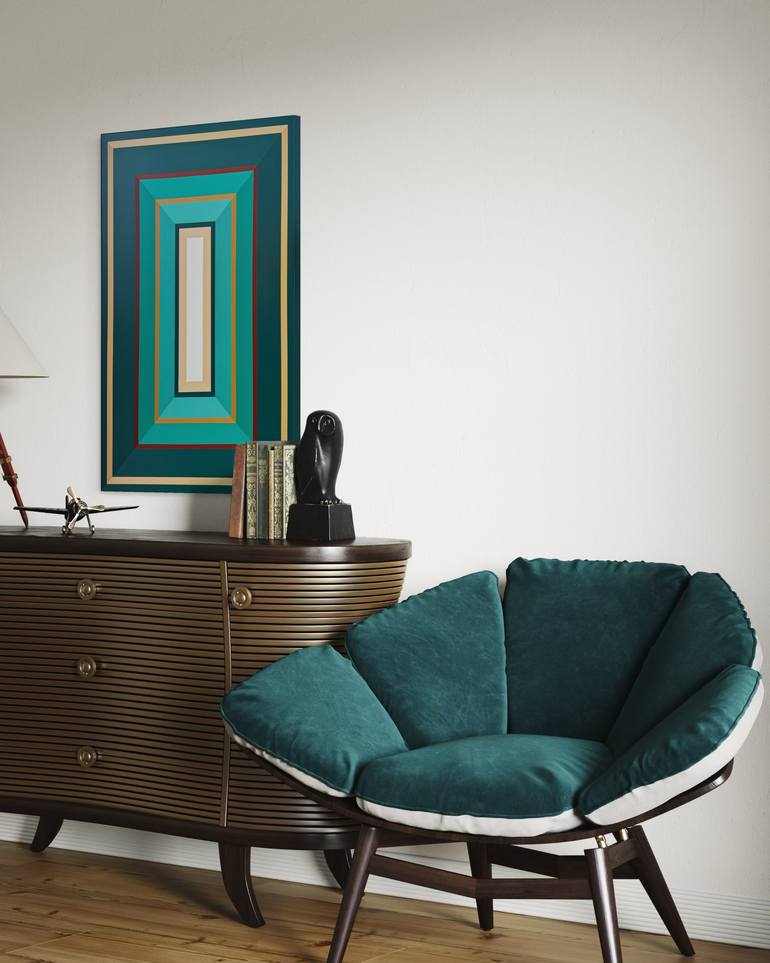 Original Abstract Geometric Painting by Elena Alexander