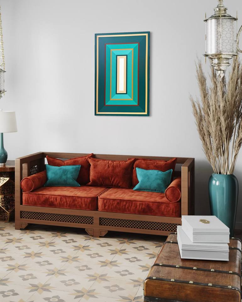 Original Abstract Geometric Painting by Elena Alexander