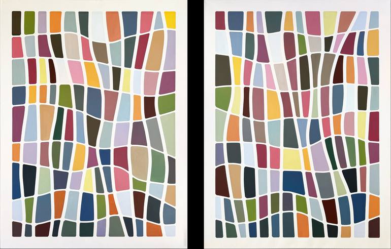 Original Geometric Abstract Paintings by Elena Alexander