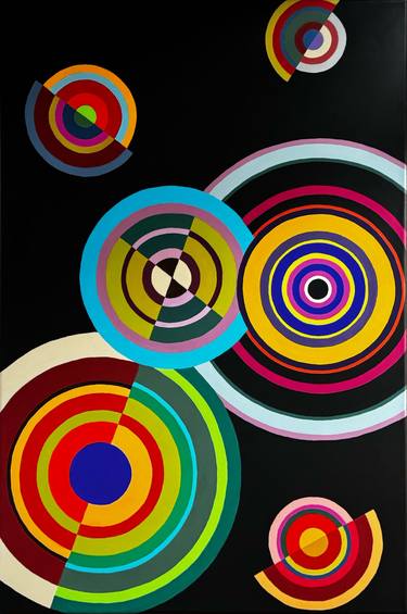 Original Geometric Abstract Painting by Elena Alexander
