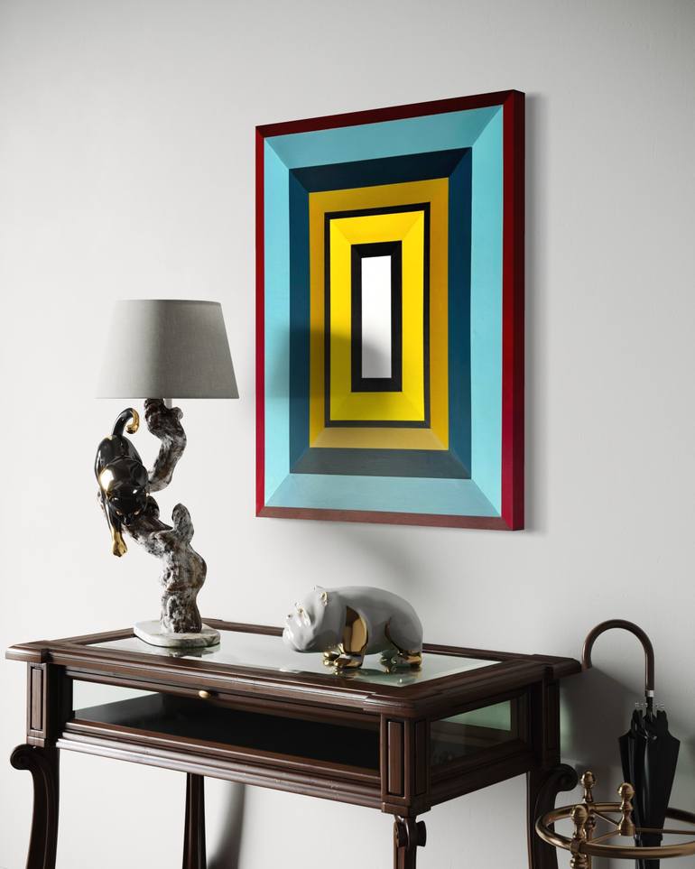 Original Abstract Geometric Painting by Elena Alexander