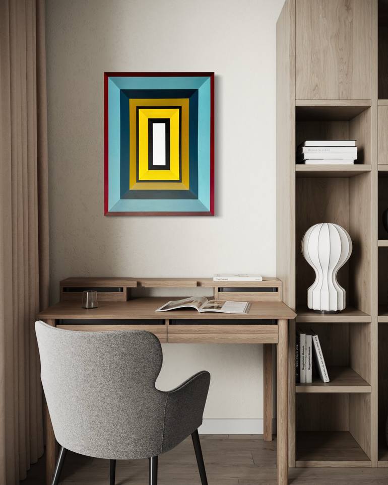 Original Abstract Geometric Painting by Elena Alexander
