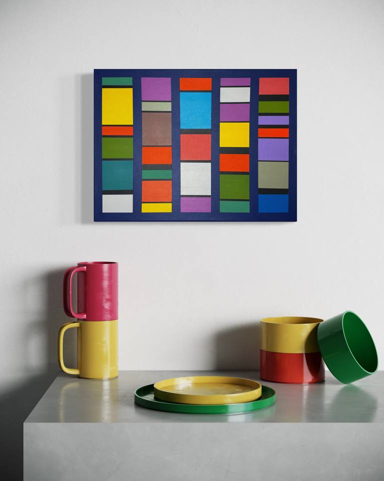 Original Abstract Geometric Painting by Elena Alexander