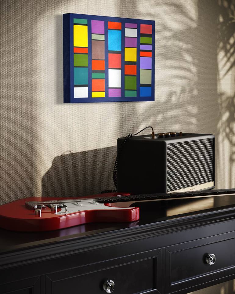 Original Abstract Geometric Painting by Elena Alexander