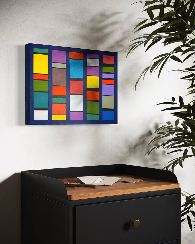 Original Abstract Geometric Painting by Elena Alexander