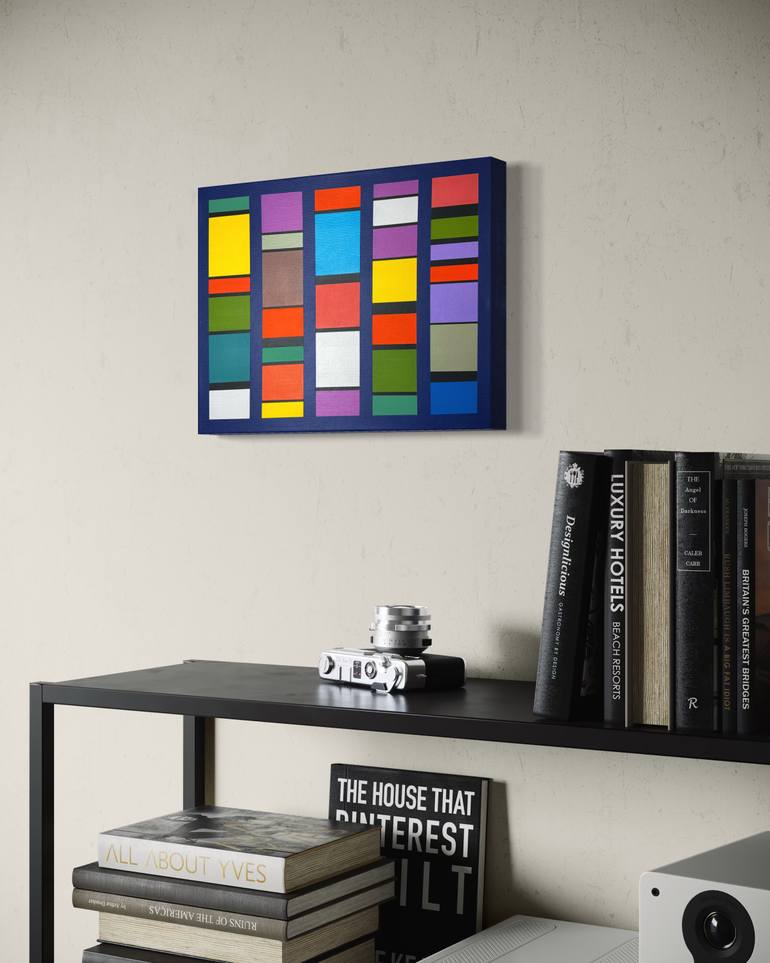 Original Abstract Geometric Painting by Elena Alexander