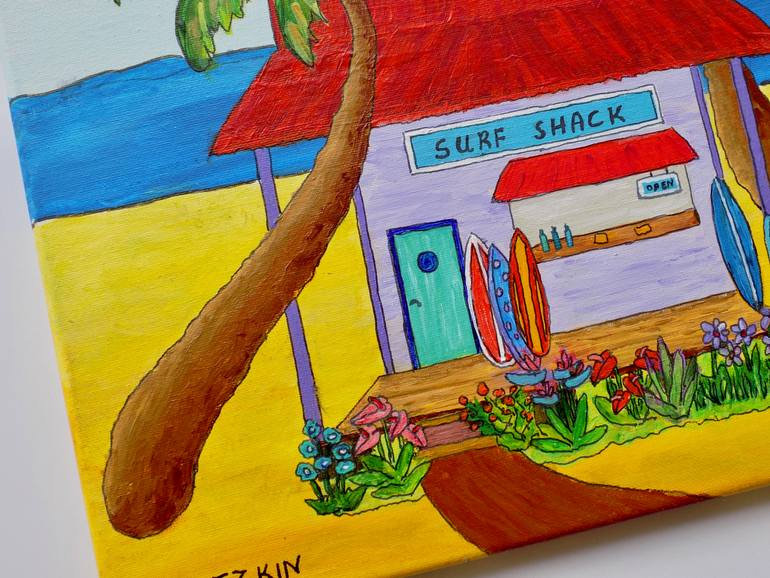 Original Folk Beach Painting by Alex Slotzkin