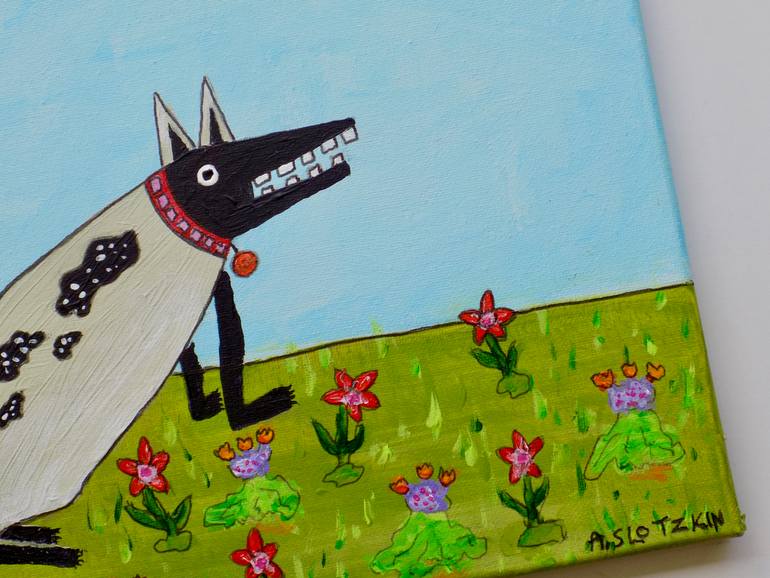 Original Folk Animal Painting by Alex Slotzkin