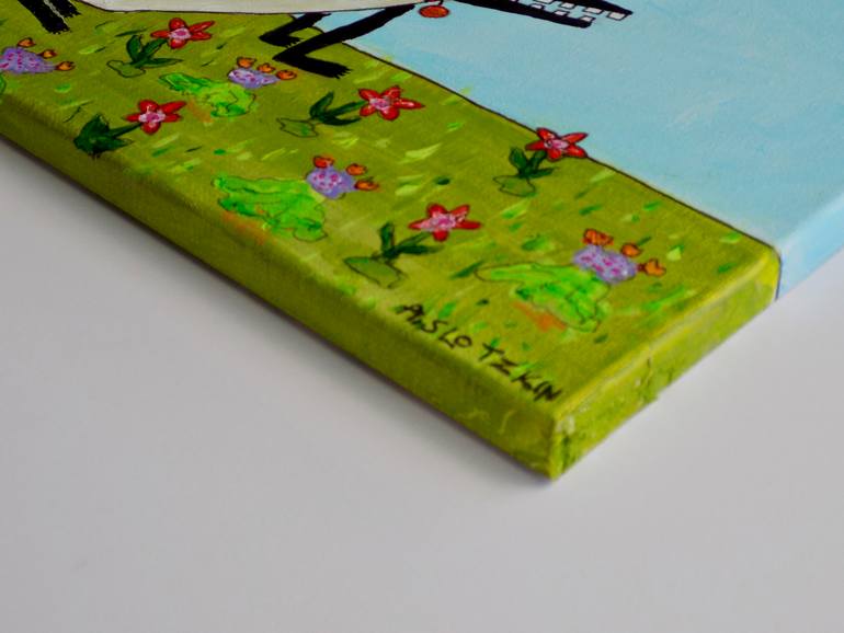 Original Folk Animal Painting by Alex Slotzkin