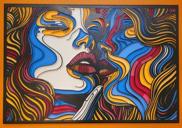 Original Pop Art Women Mixed Media by Roberts Vilhelms Kempels