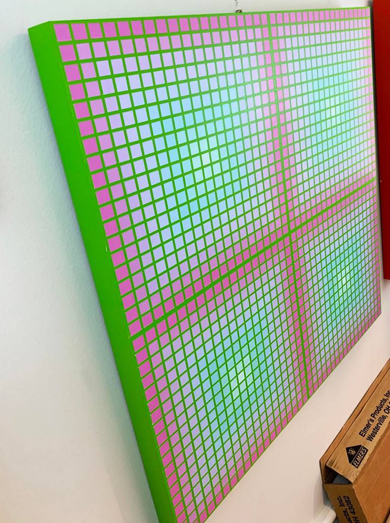Original Op Art Abstract Painting by Mark Vogel