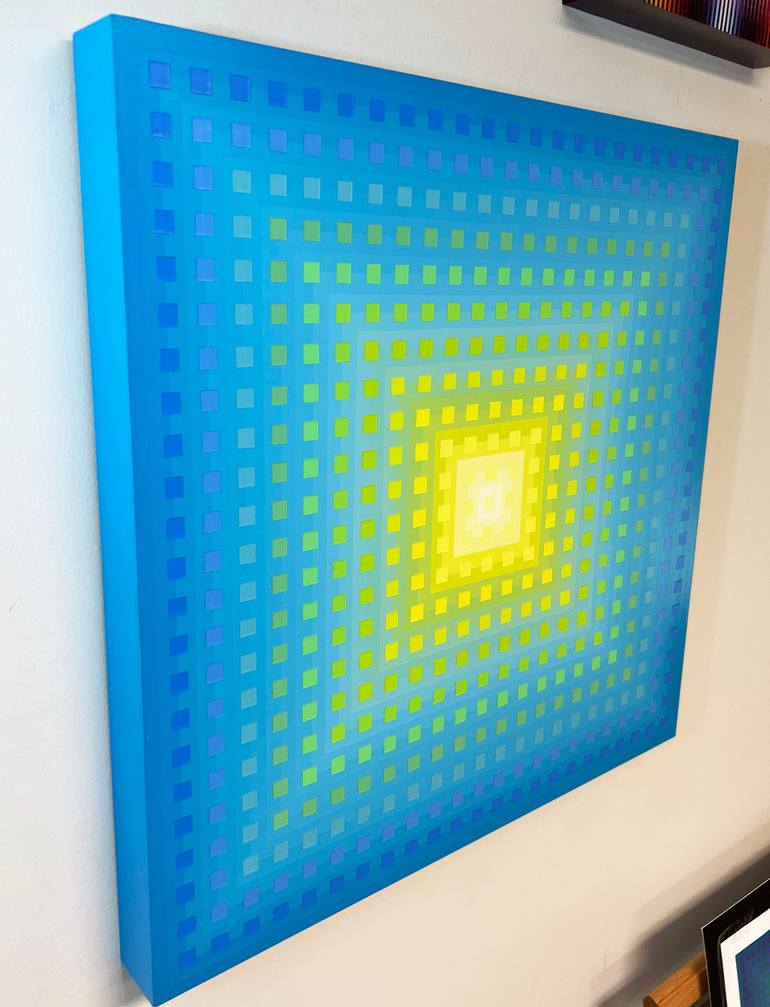 Original Op Art Abstract Painting by Mark Vogel