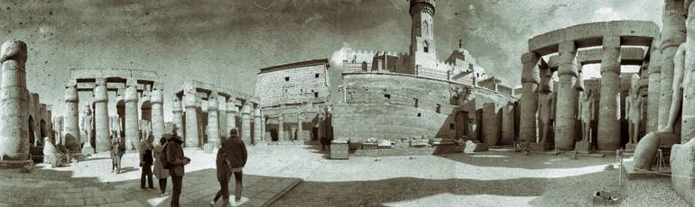 Original Architecture Photography by Hermann Mock | Antique Art on Aluminum Dibond | Temple and mosque in Egypt