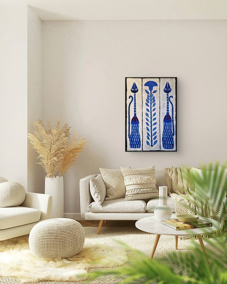 Original Contemporary Cats Painting by Aachen Diana