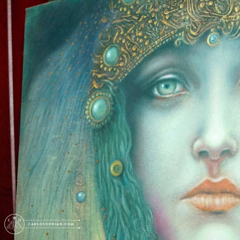 Original Art Nouveau Classical Mythology Painting by Carlos Jimeno