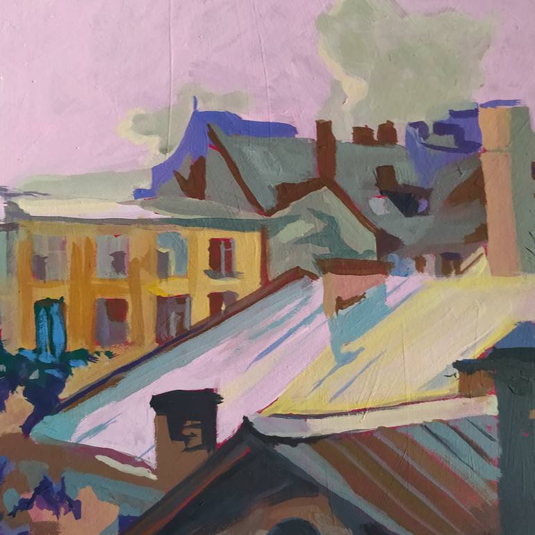 Original Abstract Architecture Painting by Tatiana Rudenko