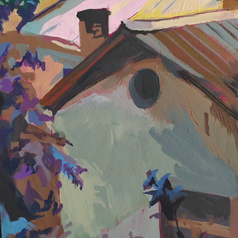 Original Abstract Architecture Painting by Tatiana Rudenko