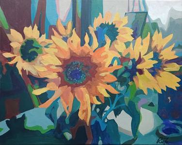 Original Fauvism Botanic Painting by Tatiana Rudenko