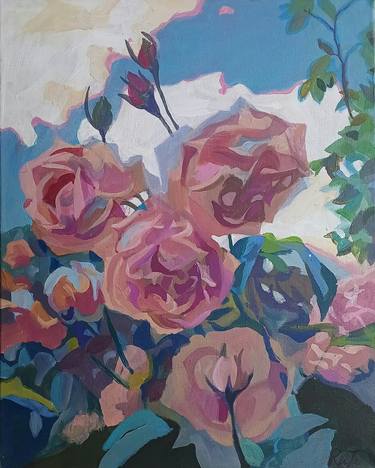 Original Contemporary Floral Painting by Tatiana Rudenko