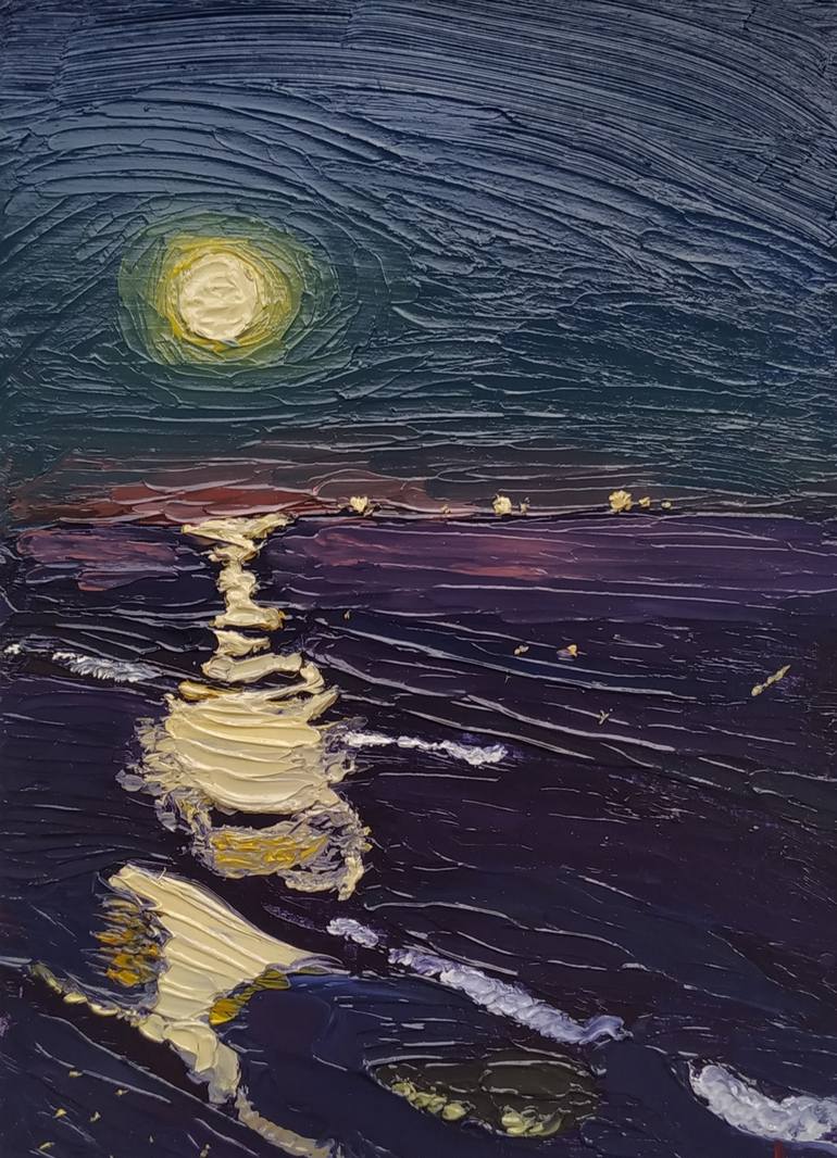 Original Impressionism Seascape Painting by Elena  Nikolaeva 