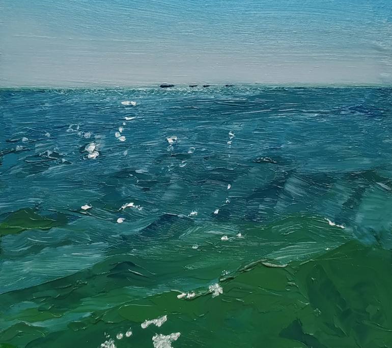 Original Impressionism Seascape Painting by Elena  Nikolaeva 