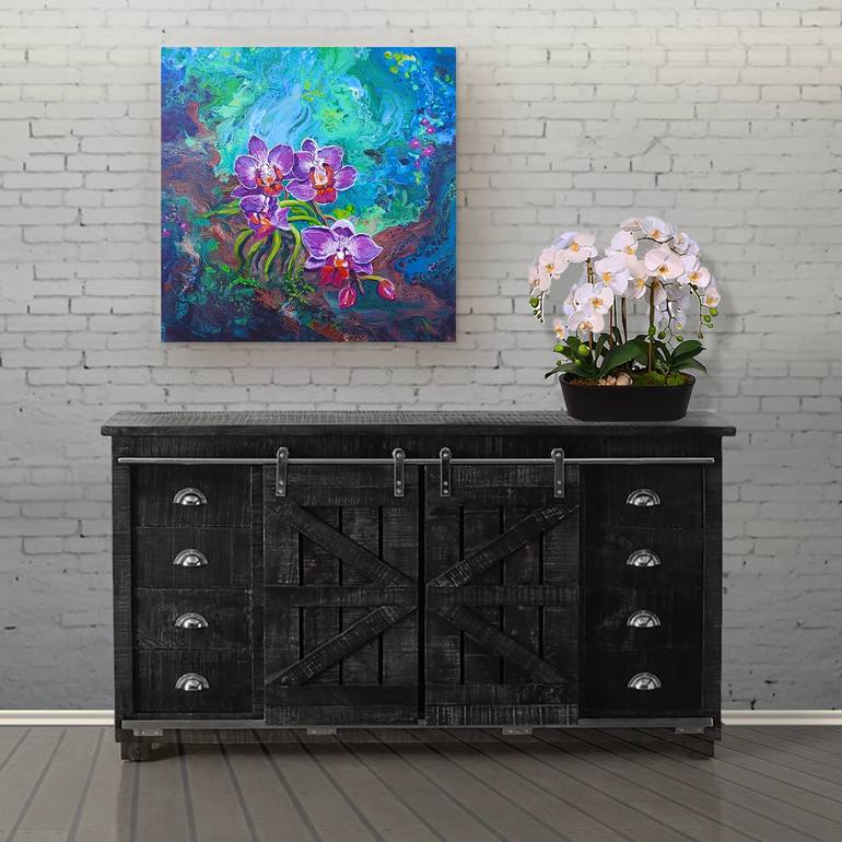 Original Painterly Abstraction Floral Painting by Gabriele Liedtke