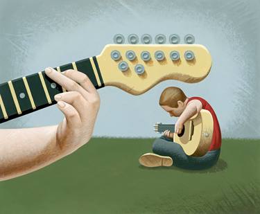 Original Figurative Music Paintings by Nik Ad