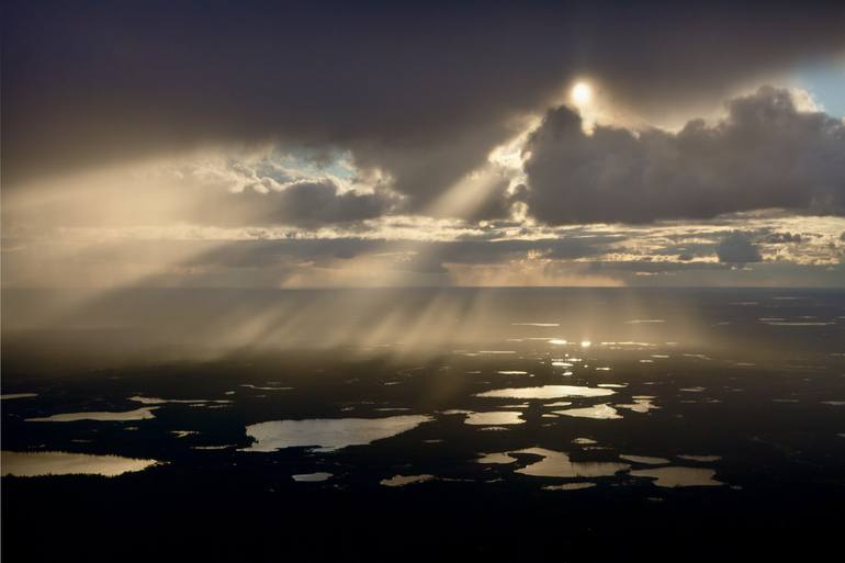 Original Landscape Photography by Aleksandr Kuznetsov | Documentary Art on Paper | Mystical Sunset and the Secret of a Thousand Lakes
