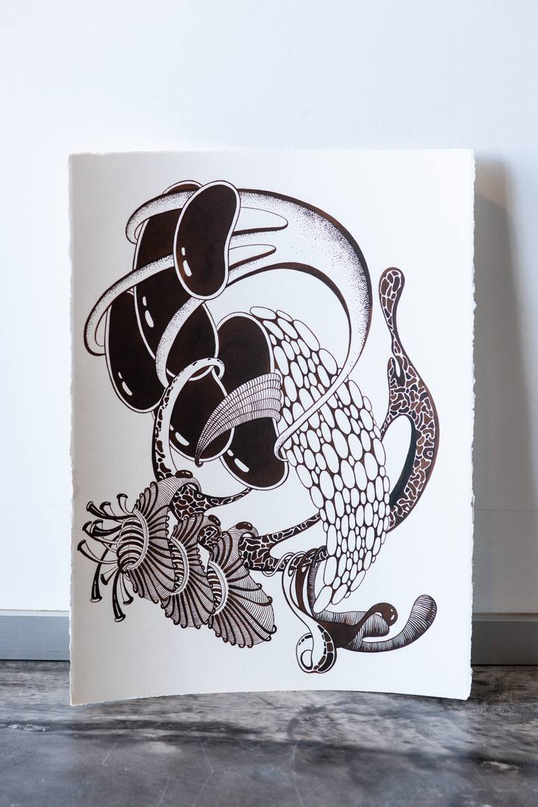 Original Surrealism Abstract Drawing by Ekaterina Nizamova