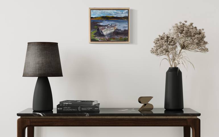 Original Impressionism Boat Painting by Helen Smart