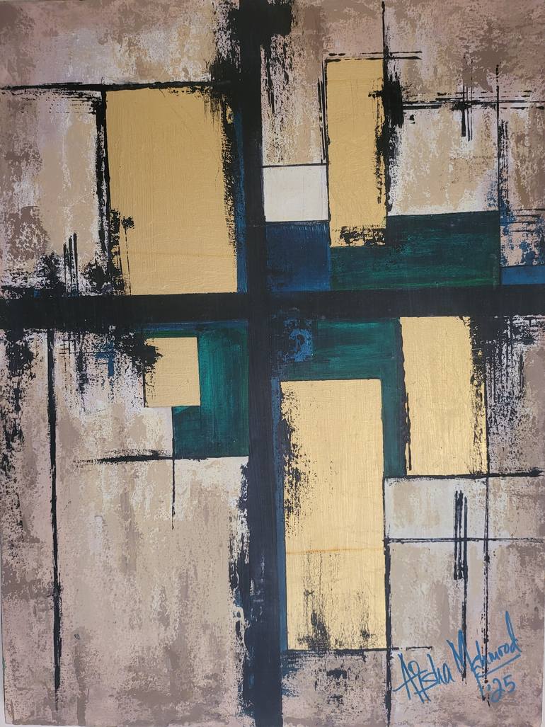 Original Abstract Expressionism Abstract Painting by Aisha Mahmood