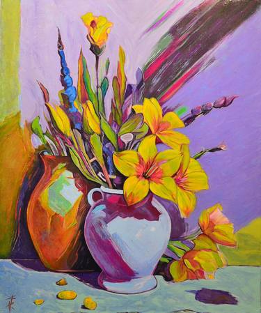 Print of Abstract Expressionism Floral Paintings by Rade Grahovac
