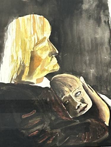 Original Abstract Expressionism Children Mixed Media by Nancy Amert