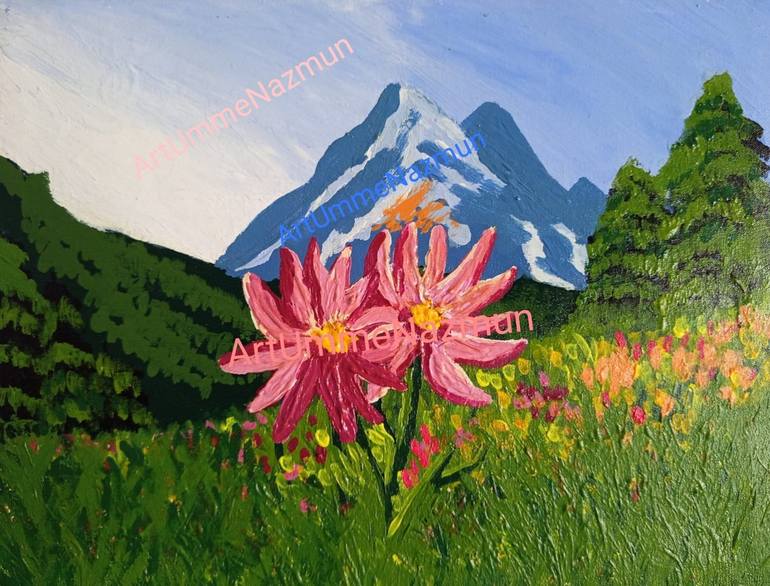 Original Art Deco Landscape Paintings by Umme Nazmun