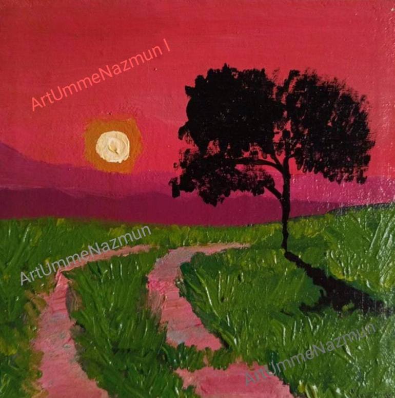 Original Art Deco Landscape Paintings by Umme Nazmun